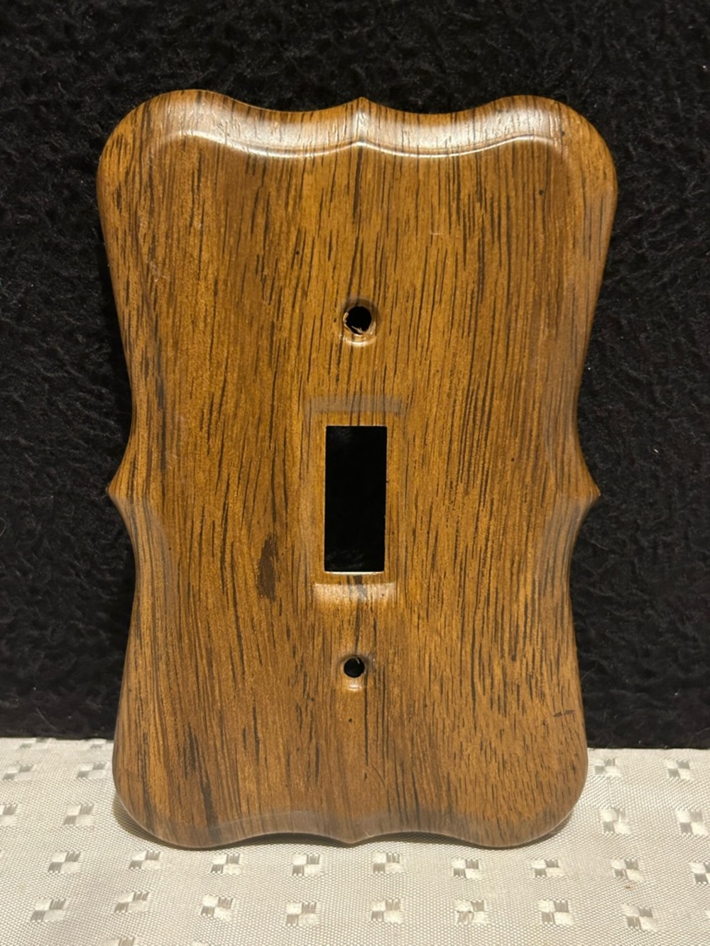 Vintage Wallplate Metal Wood Grain Single Gang Light Switch Cover Wall Plate